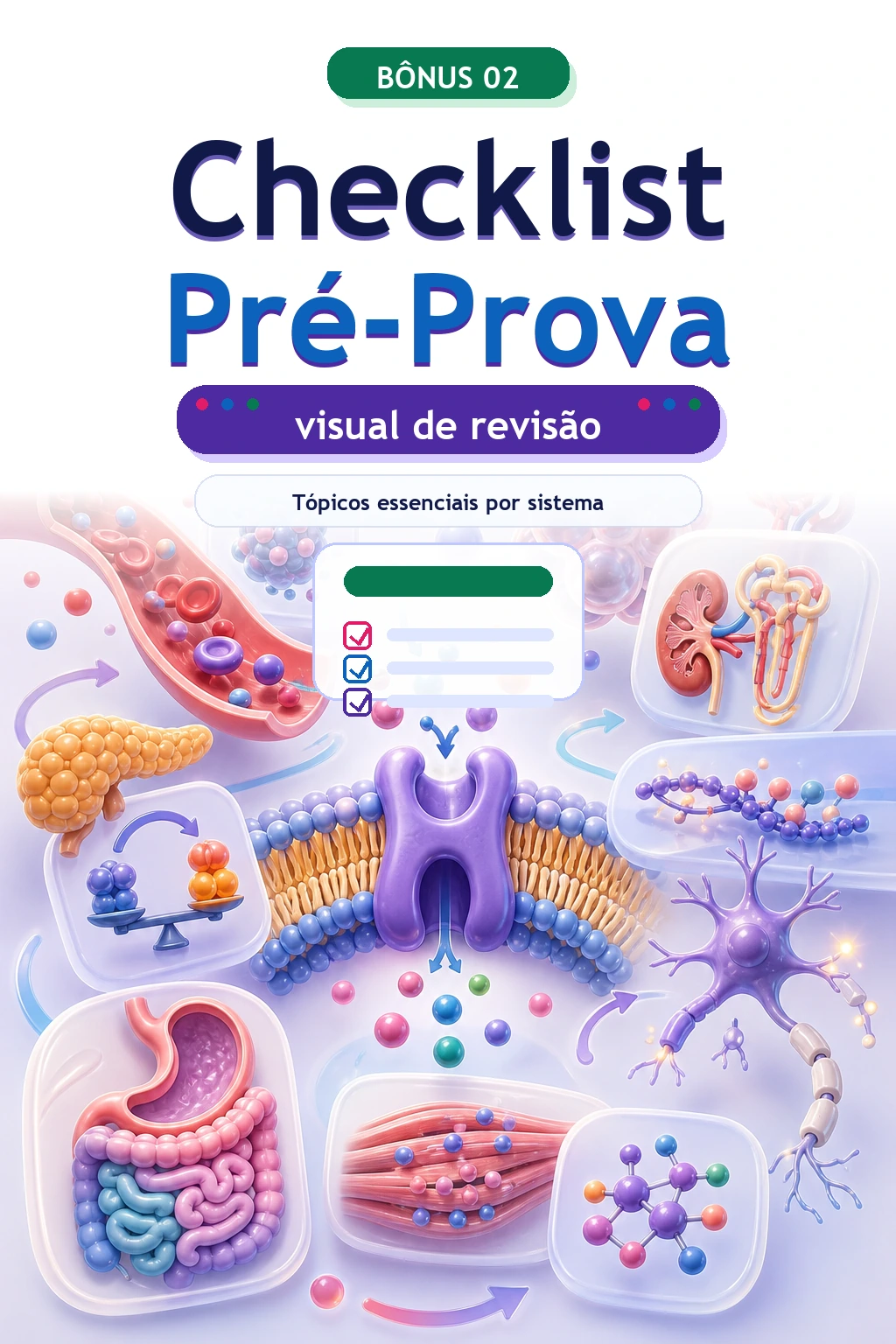 Mockup do bônus 2 - Checklist Visual de Revisão Pré-Prova